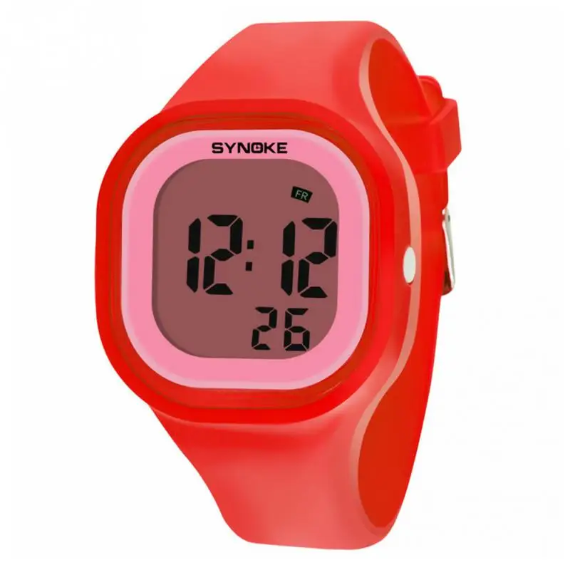 Спортивные светодиодные часы для девочек таймер водонепроницаемые силиконовые