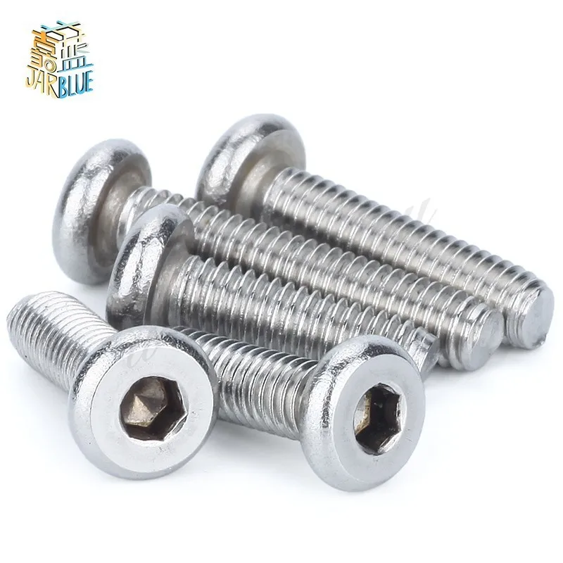 Круглая головка из нержавеющей стали 3PCS M8*16/20/25/30/35/40/45/50/60 304 плоская