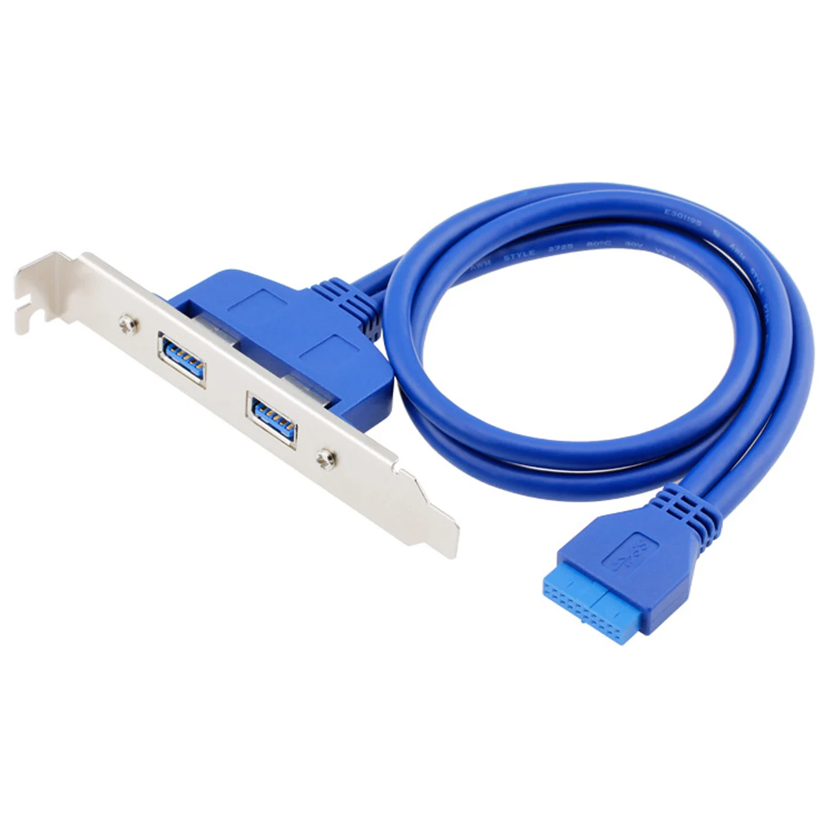 

Внутренний 2-контактный разъем USB 3,0, монтажная панель для материнской платы, 20-контактный кабель с кронштейн PCI, 50 см