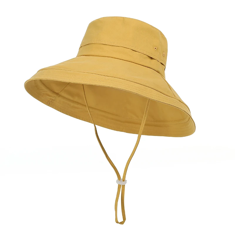 

Summer Fashion Women Girl Sun Anti-UV Hat Simple Lady Foldable Cotton Ladies Wide Brim Hats Outdoor Leisure Beach Hat