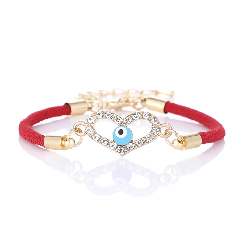 Классические турецкие глаза открытые сердца злые Сердца Форма Шарм браслет