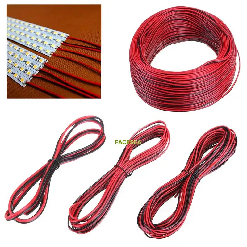 3 м 6 12 20 2pin 22awg 5050 3528 Светодиодная лента провод удлиненный красный черный кабель