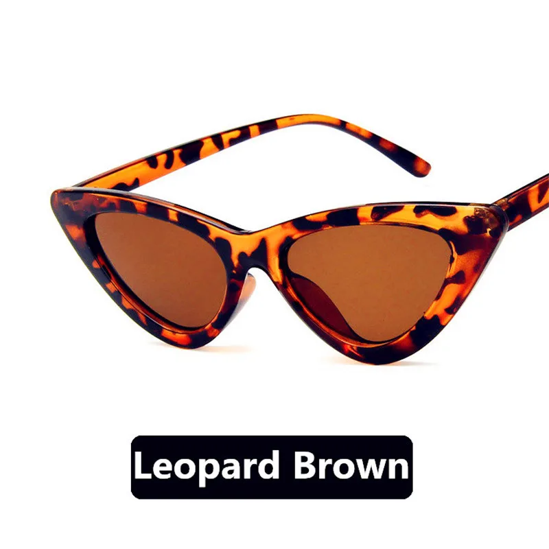 CURTAIN Hot Fashion Cute Sexy Ladies Cat Eye Sunglasses Women Vintage Brand Small Sun Glasses Female Oculos de sol UV400 - Цвет линз: leopard brown