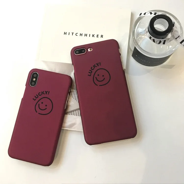 Чехол для iphone X 10 6 6s с изображением красного вина и улыбающегося лица жесткий
