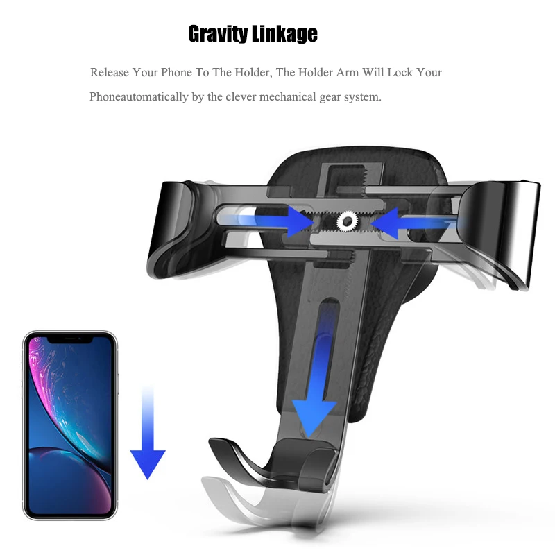 car phone holder universal leather gravity support air vent stand mount no magnetic mobile phone bracket for iphone cell support free global shipping