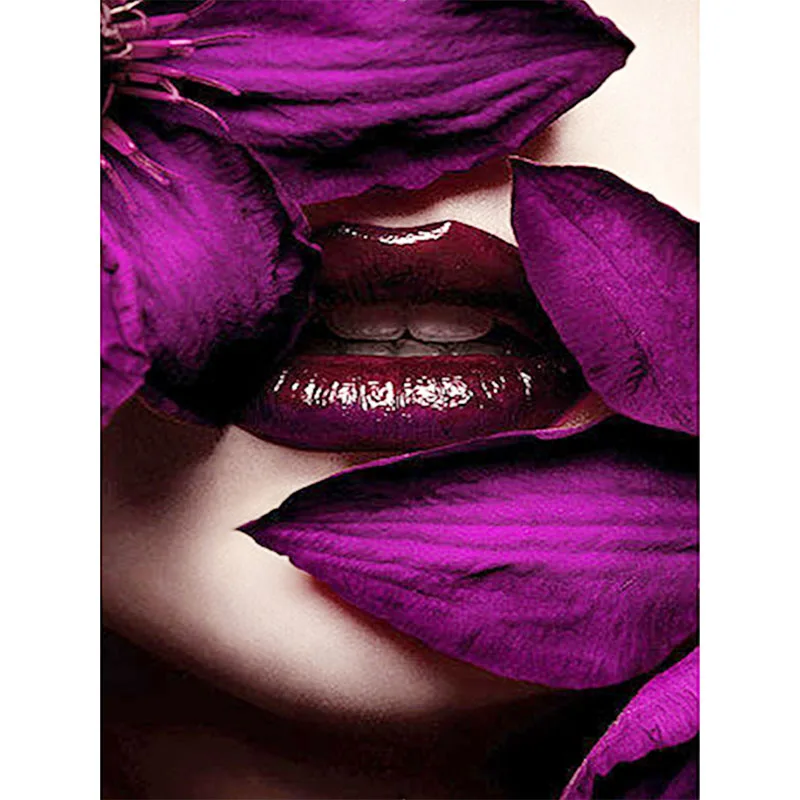 5D DIY Полная круглая алмазная мозаика вышивка картина цветок LiP крестом стежки ручной работы декоративные картины.