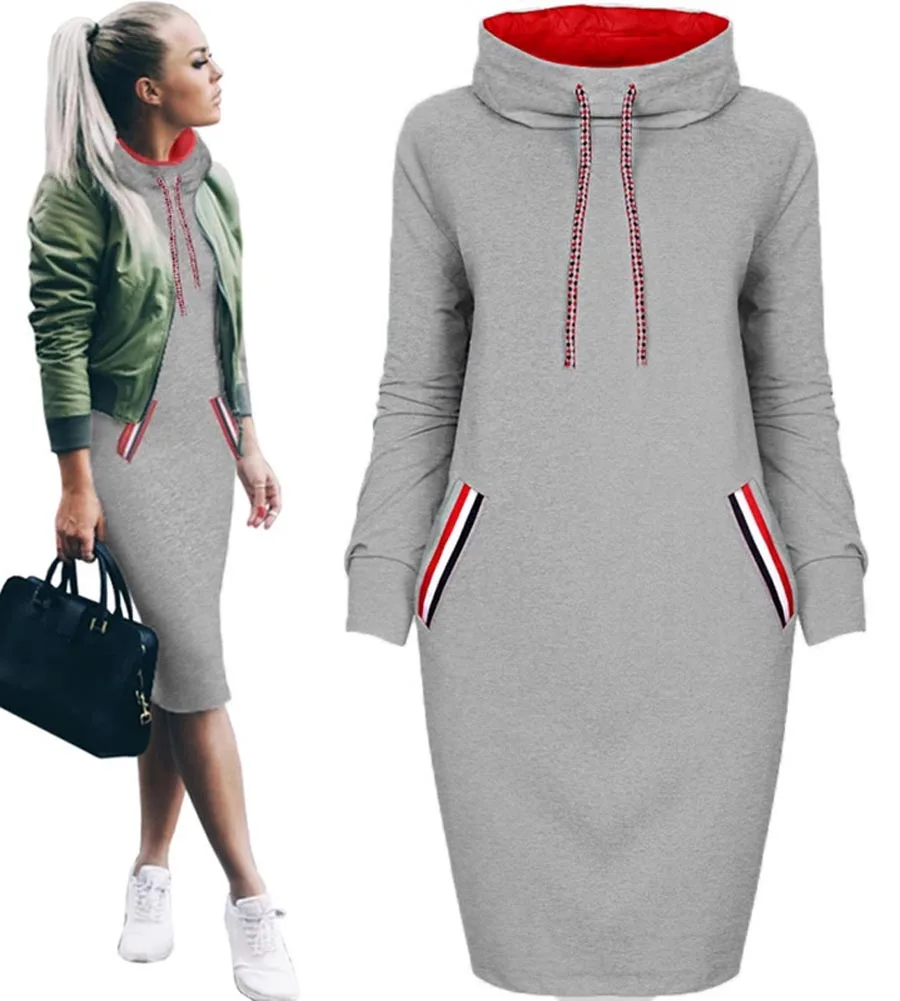 Женское флисовое платье Hitmebox повседневное облегающее до колена с искусственными