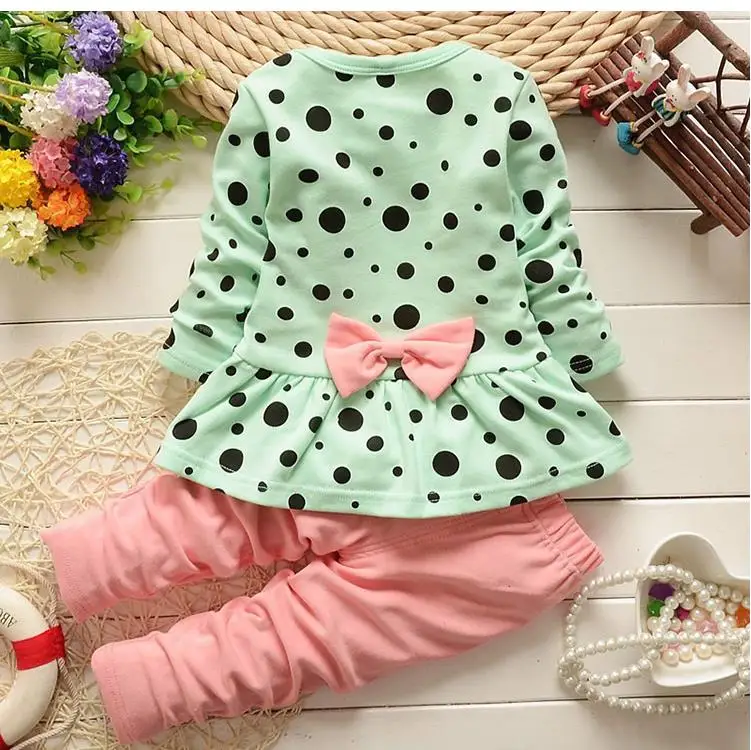 Комплект с рисунком для маленьких девочек коллекция 2017 года весенне-осенний