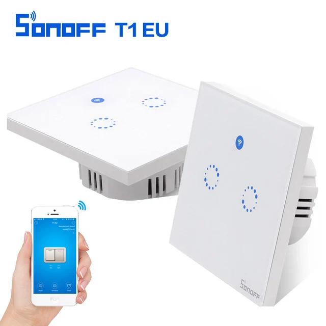 Интеллектуальный выключатель света Sonoff T1 ЕС Smart Wi Fi настенный сенсорный