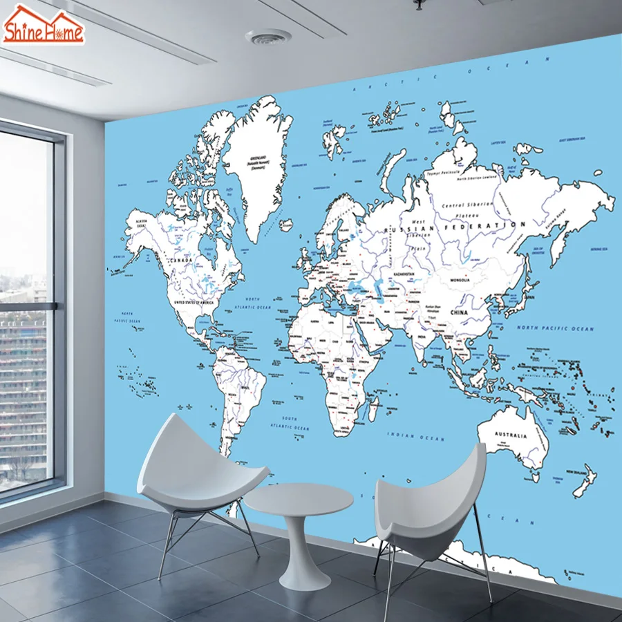 

8d Crystal Silk 3d Photo Wallpapers Wall Mural Paper Wallpaper for Living Room Walls in Rolls Papers Home Decor World Map Murals