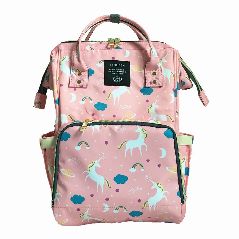 Pink unicorn CHA674 Сумка для подгузников, водонепроницаемая, для мам, сумка для беременных, для детей, большая емкость, Детская сумка для пеленания, рюкзак для мам, сумка для кормления, для ухода за ребенком - Цвет: Pink unicorn CHA674