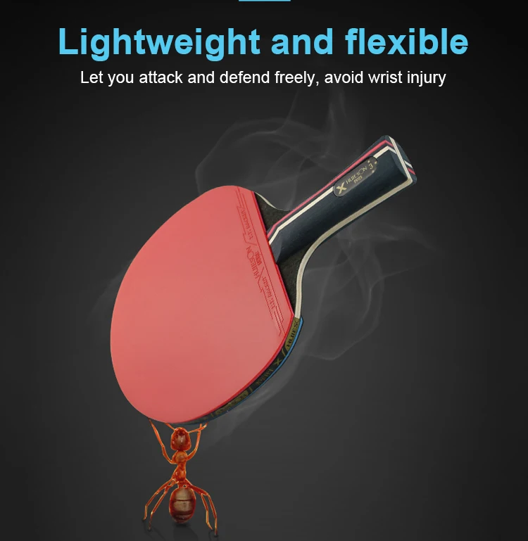 

Table Tennis Bat Racket PingPong Paddle Long Short Handle Durable Bag 3 Balls FK88