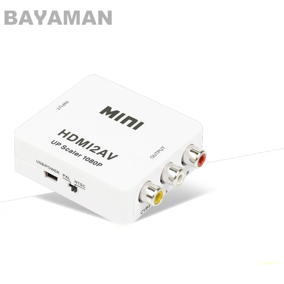 Мини преобразователь видео HD 1 шт. HDMI в RCA AV/CVSB L/R поддержка видеосигнала NTSC PAL выход