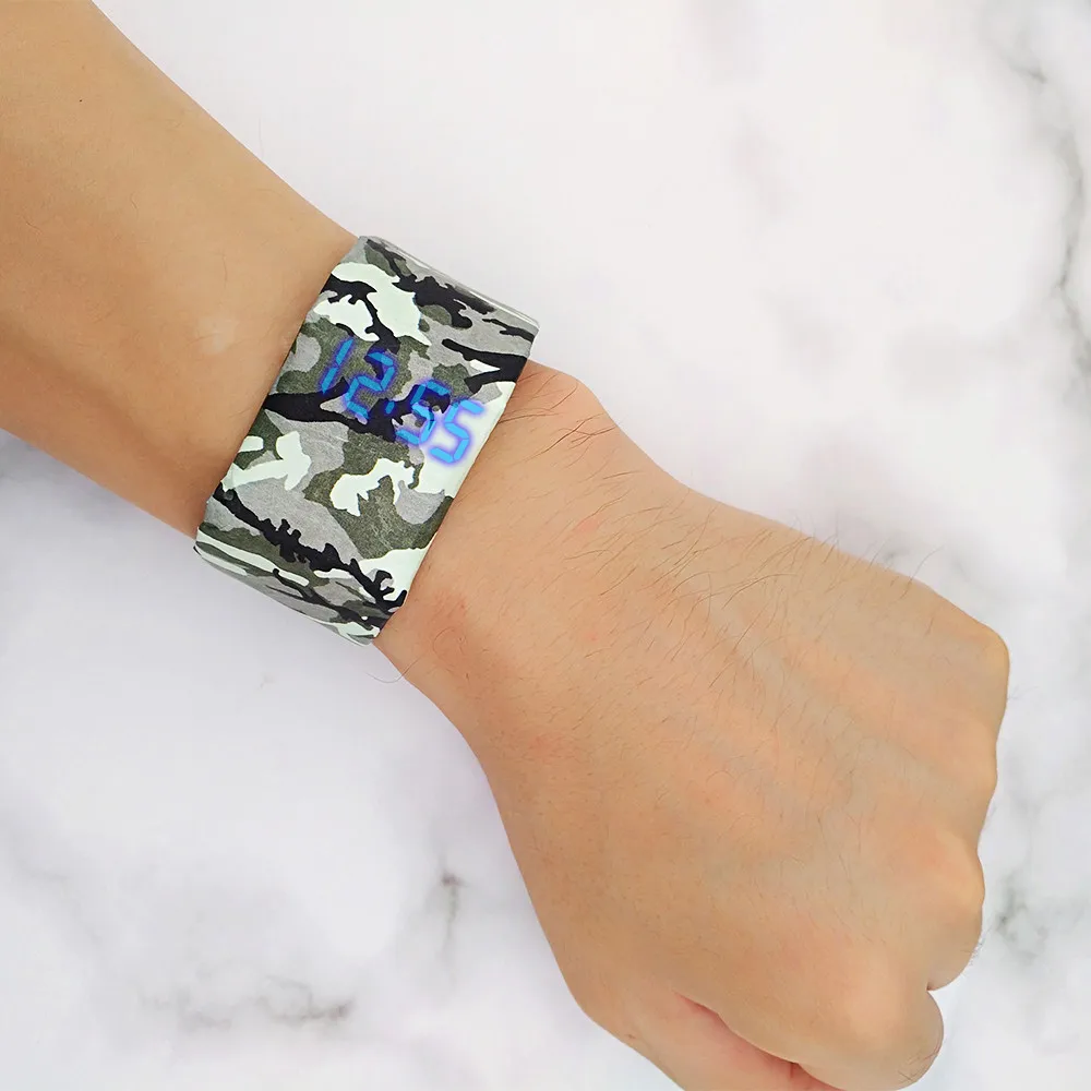relogio masculino New Creative Paper Watch LED Waterproof Clock Tyvek Paper Strap Digital Watches erkek kol saati