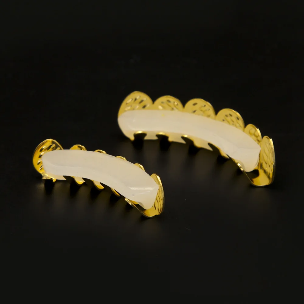 Для мужчин хип-хоп ЗУБЫ GRILLZ Gold серебро резьба узор Bump накладные верхней и нижней части для зубов, зубная набор для девочек для wo Для мужчин украшения для тела