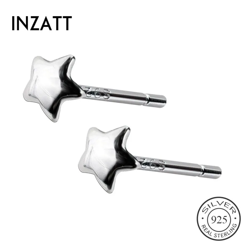 Серьги-пусеты INZATT из серебра 925 пробы квадратные треугольные модные женские
