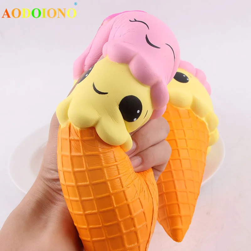 Большая игрушка для мороженого 23 см, мягкая игрушка Kawaii Jumbo, медленно поднимающаяся, забавная игрушка на ремешке для телефона, Подарочные игрушки для детей, мальчиков и девочек