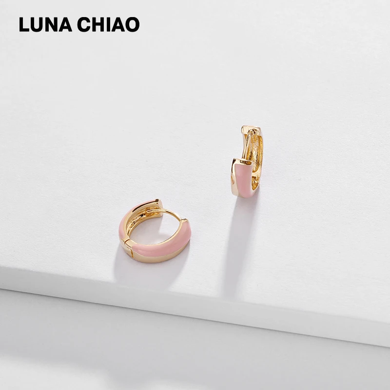 Женские Ювелирные украшения LUNA CHIAO аксессуары эмалированные медные мини серьги
