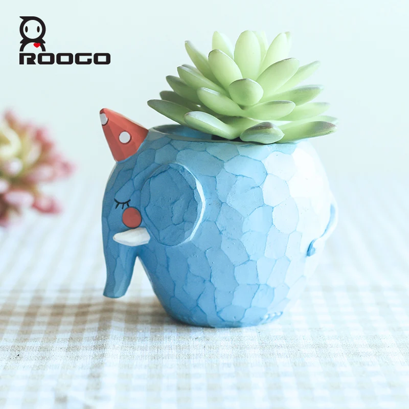 Roogo мультфильм животное в форме бонсай горшок мини цветочный горшок для суккулентных растений горшок для украшения для балкона горшки для орхидей для цветов