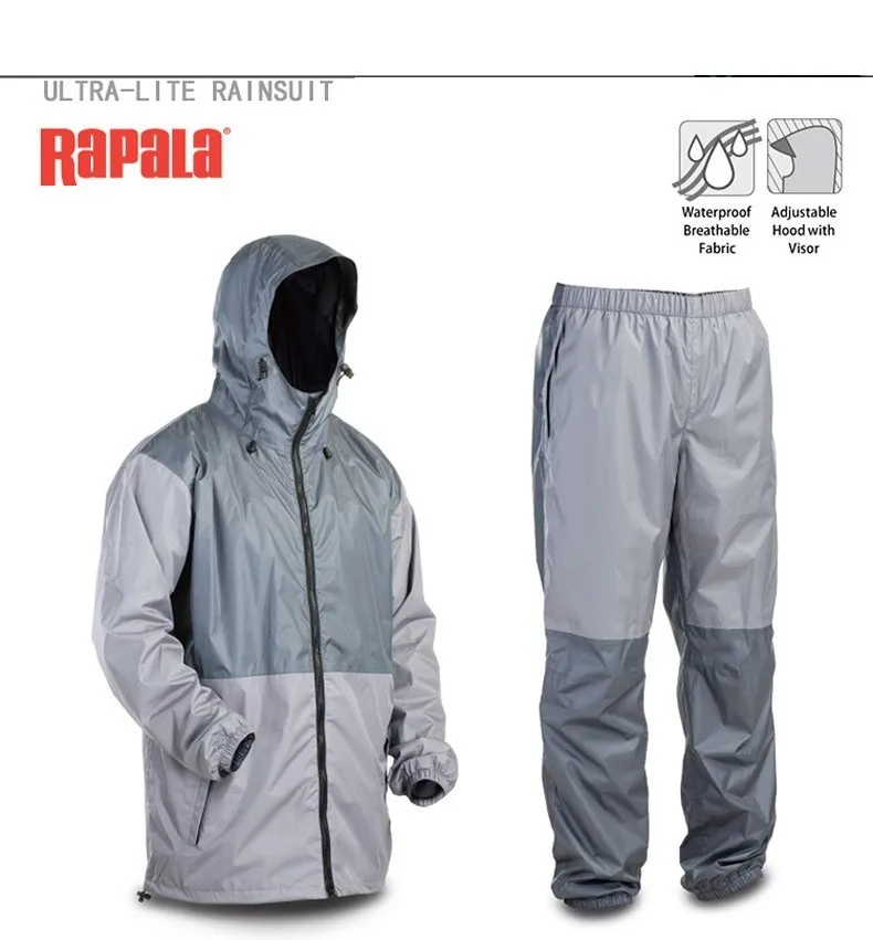 Бренд Rapala, плащ для рыбалки, одежда, брюки, маленький и средний дождевик, ветронепроницаемый и непромокаемый, приманка для рыбалки на лодке