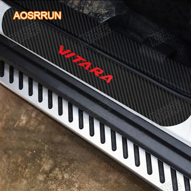 AOSRRUN виниловая наклейка из углеродного волокна защитная Накладка на порог