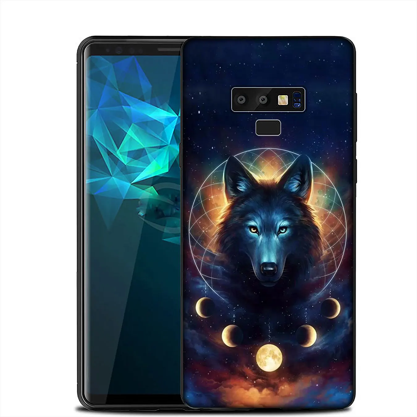 IYICAO Moon roaring wolf Soft Silicone Case for Samsung Galaxy A6 A9 A8 A7 2018 A3 A5 2016 2017 Note 9 8 10 Plus Lite |