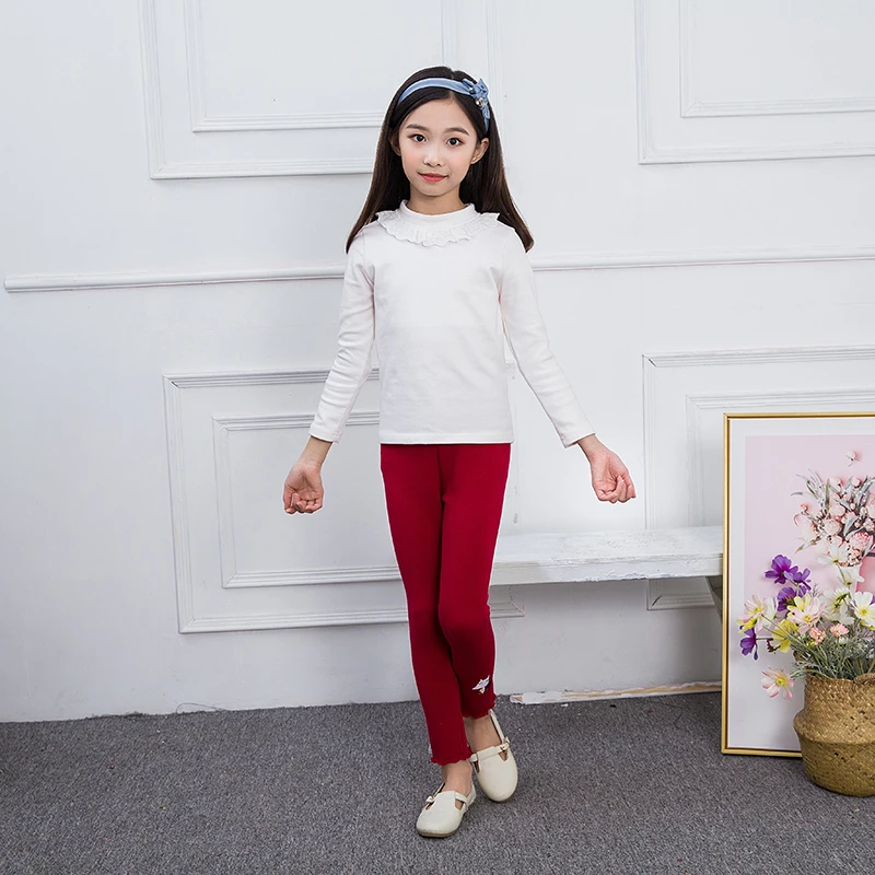 Леггинсы для девочек с воланами детские леггинсы зимняя теплая одежда маленьких