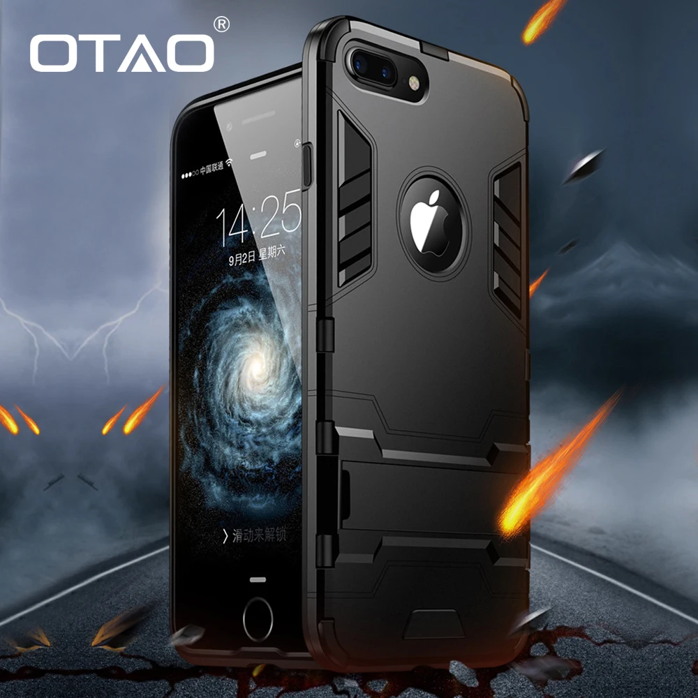 OTAO Shockproof Armor Phone Case For Apple iphone X 8 7 6 6S Plus Cases Luxury TPU Protective Hard Cover 5 5S Coque |