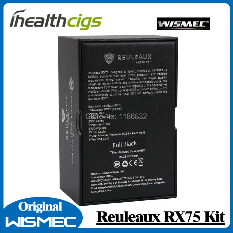 Оригинальный Wismec рел RX75 стартовый комплект с 75 Вт TC коробка мод Vape 2 мл Amor мини