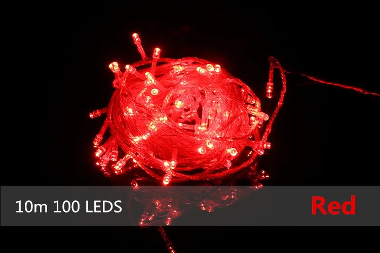 Многоцветный 10 м 100 светодиодный s Рождественская гирлянда Сказочный светильник светодиодный Рождественский светильник s Свадебная вечеринка сад Рождественский струнный светильник для улицы