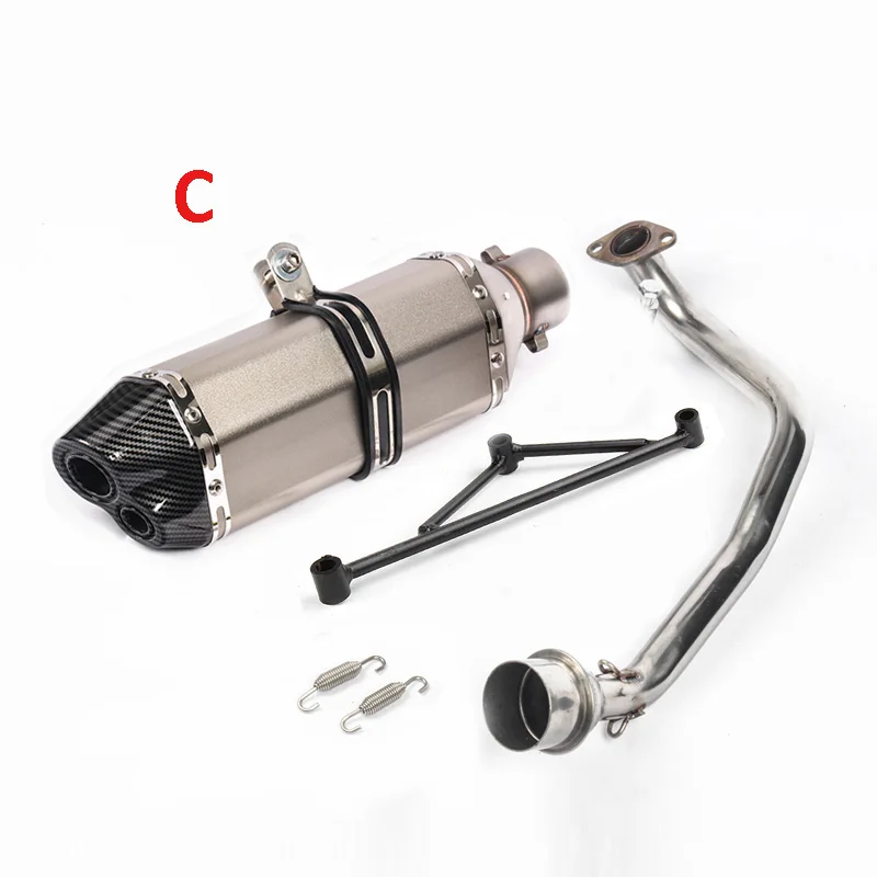 C GY6-125 150 скольжения на мотоцикл выхлопной Системы Глушитель выхлопная труба подключения соединительная трубка целый набор для Yamaha GY6 125 150 - Цвет: C