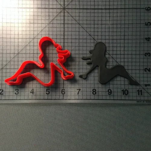 Mudflap серия формочки для печенья набор помадки кекс Топ резак на заказ 3D печатные инструменты для украшения торта формочки для печенья - Цвет: mudflap girl 2 inch