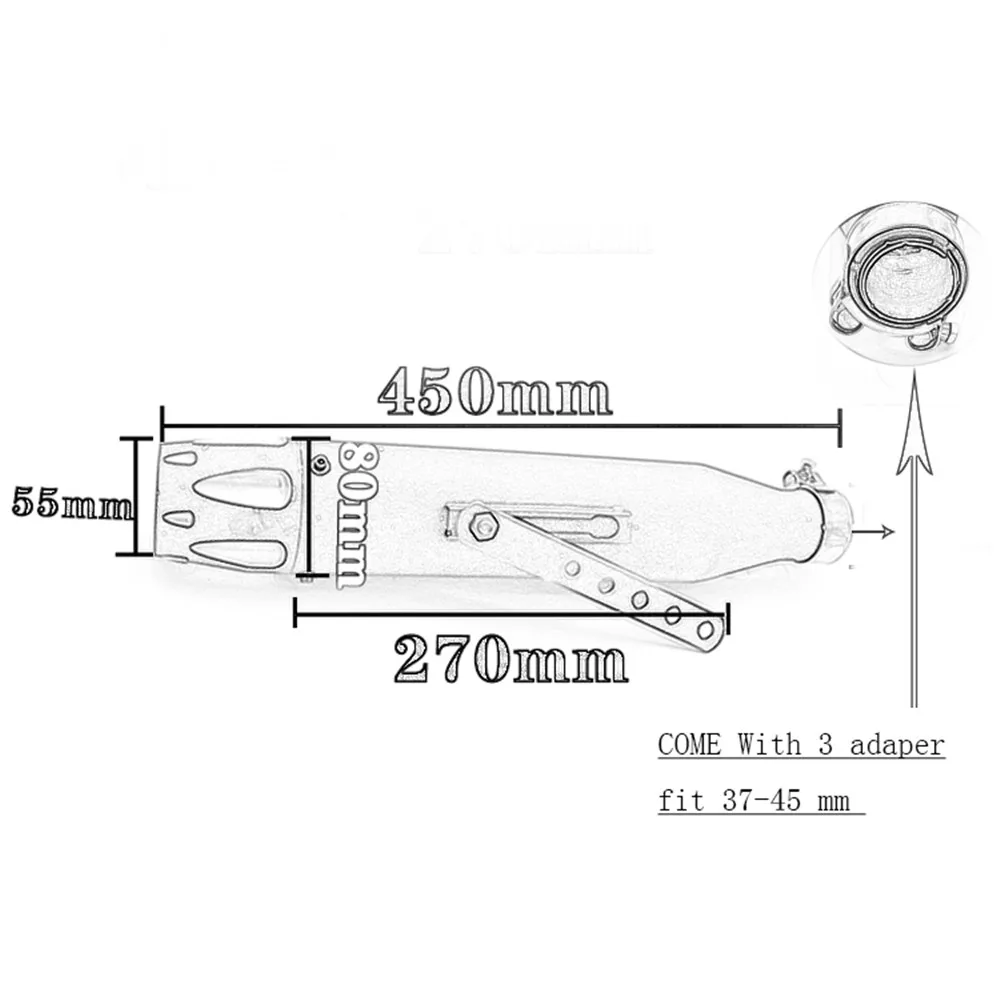 35/39/43 мм Универсальный мотоцикл Cafe Racer выхлопной трубы с скользящая Скоба черный