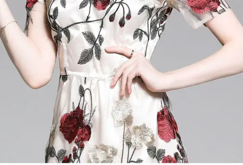 Женские Дизайнерские летние пикантные вышивка вышитые цветок тонкий
