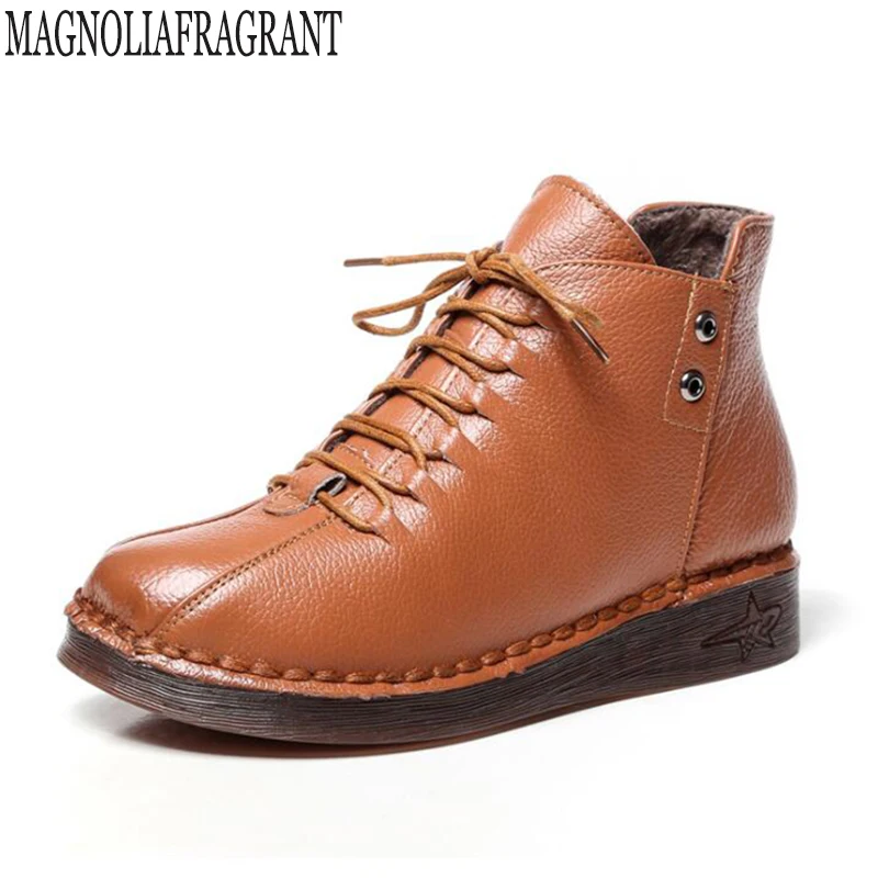 Ботинки на плоской подошве в стиле ретро новые женские теплые короткие ботинки