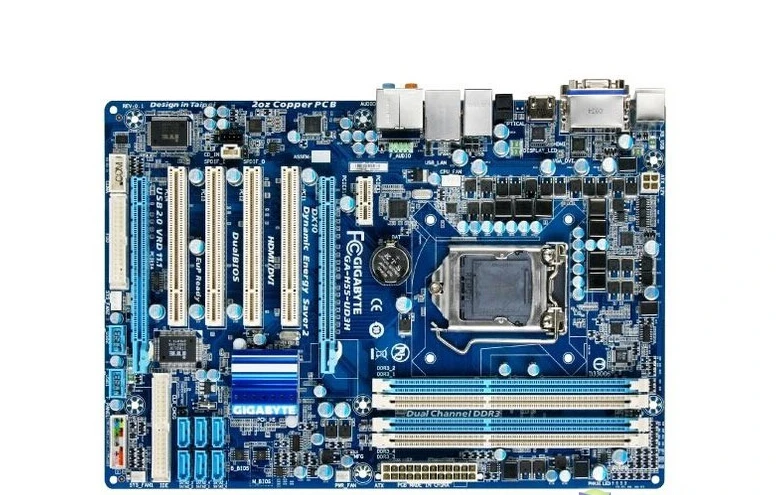 Оригинальная материнская плата для Gigabyte GA-H55-UD3H DDR3 LGA 1156 16GB для I3 I5 I7 cpu H55-UD3H H55 настольная материнская плата