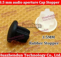 brand new hot sale 100pcslot whiteblack universal 3 5 mm audio aperture cap anti dust stopper protect cover type b plug