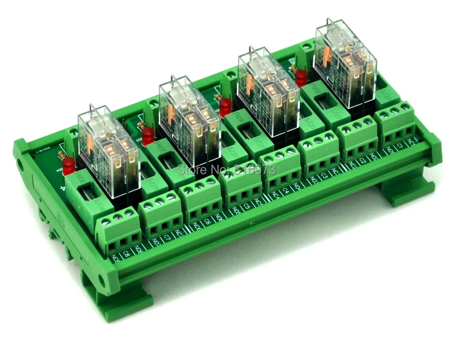DIN рейка крепление слитный 4 DPDT 5A Мощность реле Интерфейс модуль G2R 2 24 В