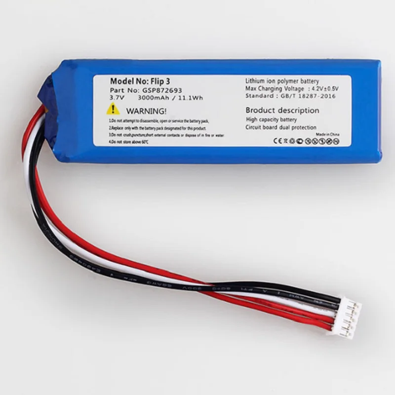 

3000mAh Battery for JBL Flip 3 Speaker Bateria Rechargeable 3.7V Li-Polymer Lithium Polymer Accumulator GSP872693+Track Code