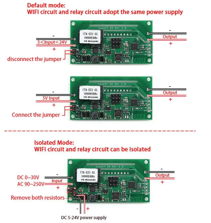 Sonoff SV Wi Fi Беспроводной Выключатель 5 24 В шт./лот| |