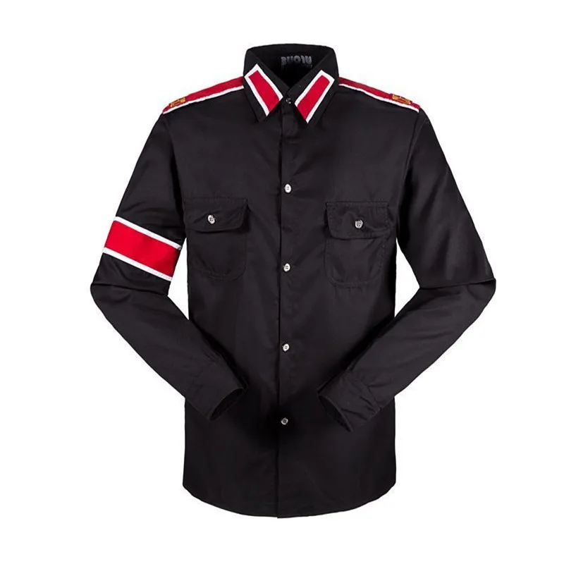 Красная Ретро Модная хлопковая рубашка с вышивкой в память Майкла Джексона MJ