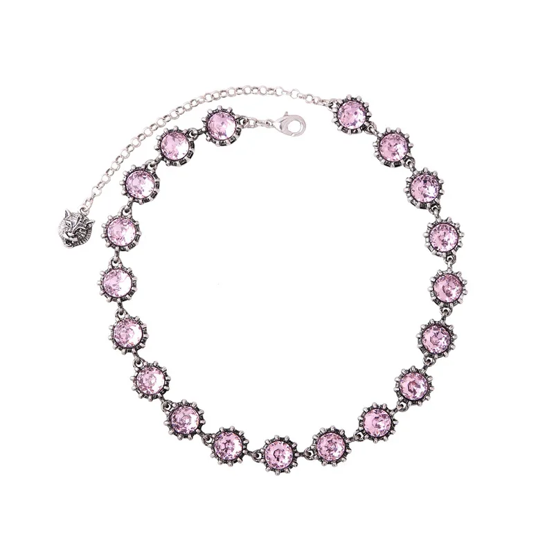 pink necklace Ювелирные изделия joolim оптом/заявление голова животного длинные серьги Nekclace комплект украшений для вечеринки - Окраска металла: pink necklace
