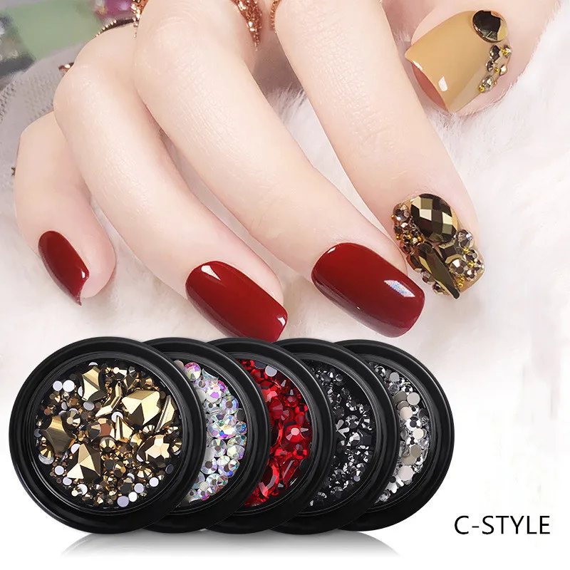 Смешанные Подвески украшения для ногтей коробка стразов ewelry Strass дизайн Маникюр 3D