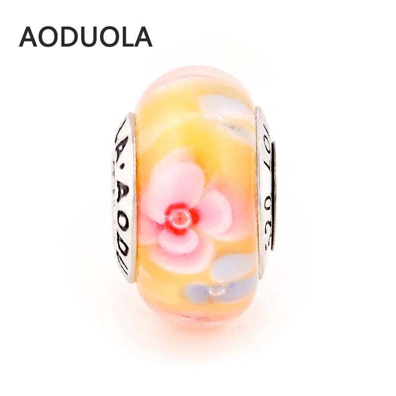 AODUOLA 3D цветок стеклянная бусина искусственная Сделай Сам Чешская Подвеска