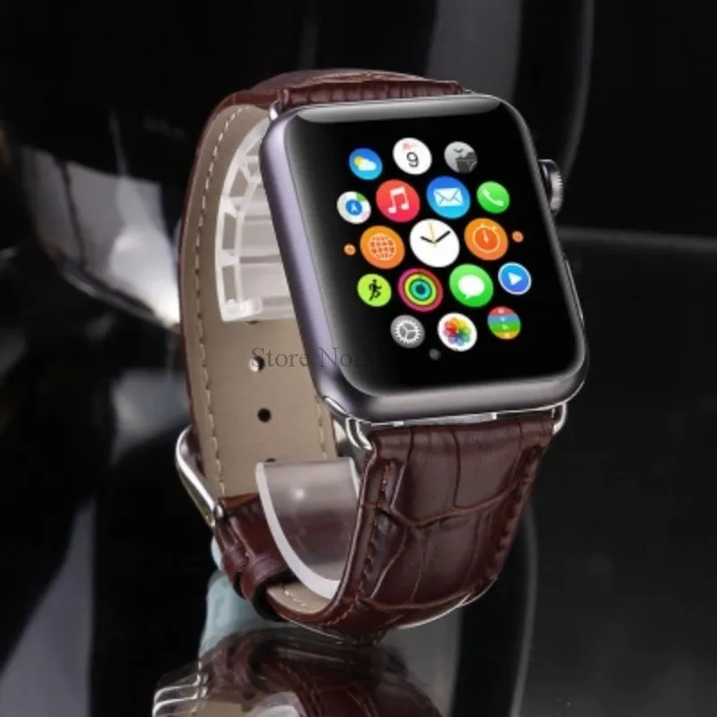 Кожаный ремешок для часов Apple Watch Band 4 серии 3 2 5 40 мм 44 38 42 спортивный сменный