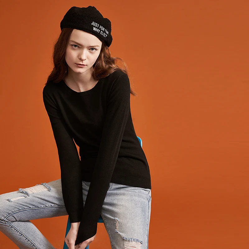 Toyouth Slim Thin Solid V-neck Sweaters Basic Bottoming Knitted Sweater For Women Casual O Neck Pullovers Spring Tops | Женская одежда
