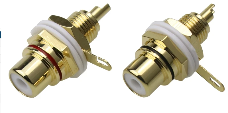 10 шт. RCA разъем позолоченный штекер аудио терминал Панель Крепление Шасси