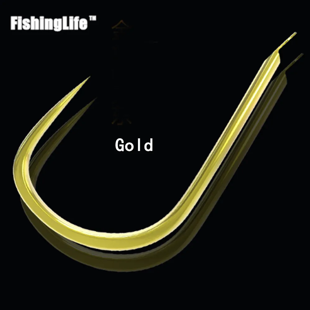 FishingLife 100 шт. черный золотой белый Высокоуглеродистая сталь рыболовные снасти прочные рыболовные крючки, карповый крючок не-Барб крючок океан Река Озеро