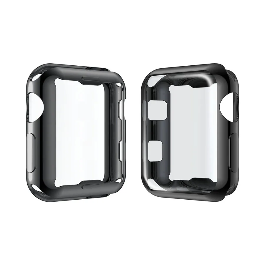 Black 38mm Полный Чехол для Apple Защитная пленка для часов 42 мм 38 мм мягкий чехол из ТПУ для iWatch Series 3 2 Чехол - Цвет: Black 38mm