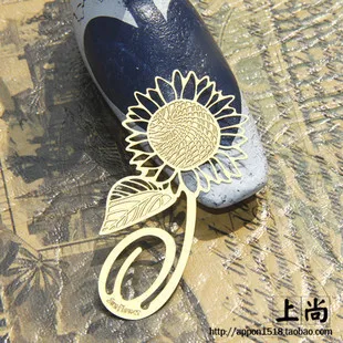 Медная Закладка золотого цвета милая металлическая четырехлистный клевер